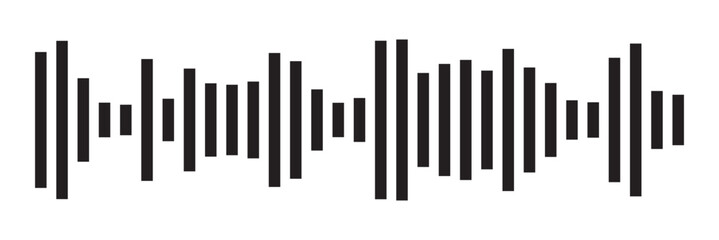 Equalizer music waves collection. Set of black music wave. Black music line wave beat collection. Frequency audio waveform, music wave isolated on white background in eps 10.