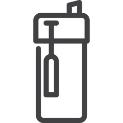 Hot bottle of water line icon on white background