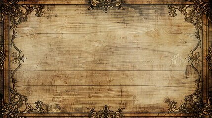 An old rustic vintage paper texture framed by wood, creating a classic background