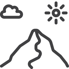Mountain line icon on white background