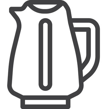 Electrict cettle line icon on white background