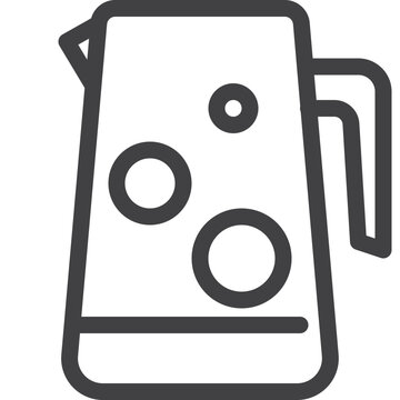 Electrict cettle line icon on white background