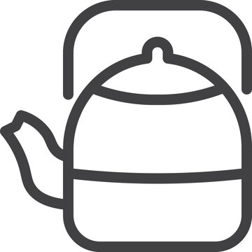 Fire cettle line icon on white background