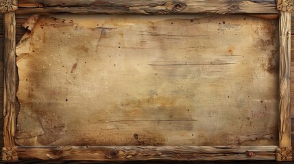 Old rustic vintage paper texture in the wood frame background