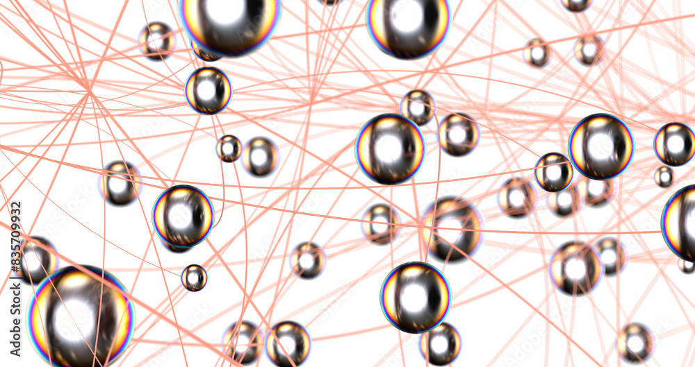 Leinwandbilder Abstract polygonal space with connecting dots and lines. Dark background. Connection structure. 3d Widescreen