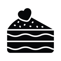 An amazing vector of cake with heart, wedding cake