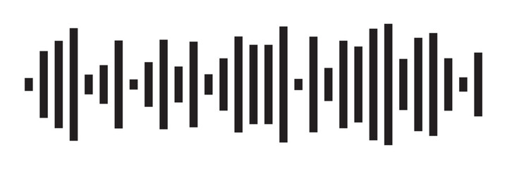 Music player sound bar. Audio speech spectrum noise collection. Sound waves of voice. Record interface. Equalizer icons with soundwave line isolated on white background in eps 10.