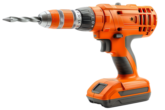 a power drill isolated on a transparent background