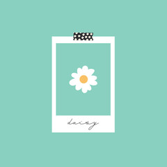 Daisy polaroid fluid illustration