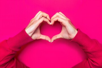 Fototapeta premium Heart Hands: Friends making a heart shape with their hands, showing love and affection. 