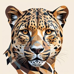 Geometric Precision, a leopard's face