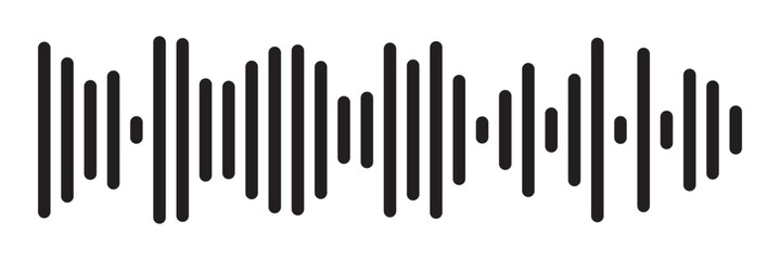 Music player sound bar. Audio speech spectrum noise collection. Sound waves of voice. Record interface. Equalizer icons with soundwave line isolated on white background in eps 10.