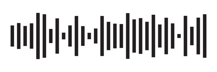 Music player sound bar. Audio speech spectrum noise collection. Sound waves of voice. Record interface. Equalizer icons with soundwave line isolated on white background in eps 10.