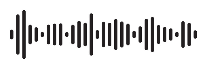 Music player sound bar. Audio speech spectrum noise collection. Sound waves of voice. Record interface. Equalizer icons with soundwave line isolated on white background in eps 10.