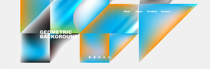 Abstract geometric shapes web design page. Vector Illustration For Wallpaper, Banner, Background, Card, Book Illustration, landing page