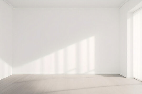 Sala m&iacute;nima vazia com janelas e superf&iacute;cie de luz natural