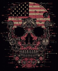 Obraz premium Black background of tee design illustration, clean vector lines, design idea