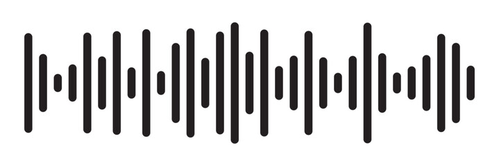 sound waves icon. frequency audio black icon isolated on white and transparent background flat style vector illustration in eps 10.