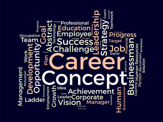 Career Concept word cloud template. Creativity concept vector tagcloud background.