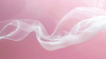 Soft pink background with delicate white smoke, minimalist serenity portrayed.