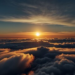 sunrise over the mountains and clouds
