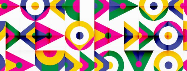 Colorful circle and triangle abstract background. Template for wallpaper, banner, presentation, background