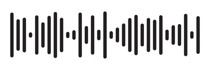 sound waves icon. frequency audio black icon isolated on white and transparent background flat style vector illustration in eps 10.