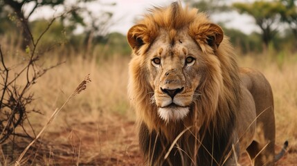 lion in the grass