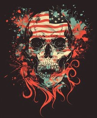 Black background of tee design illustration, clean vector lines, design idea