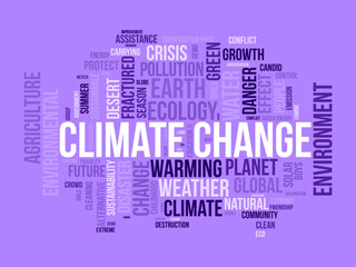 Fototapeta premium Climate change word cloud template. Nature concept vector tagcloud background.