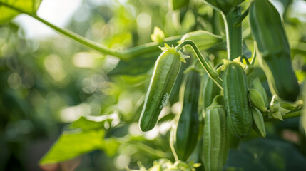 close up of okra