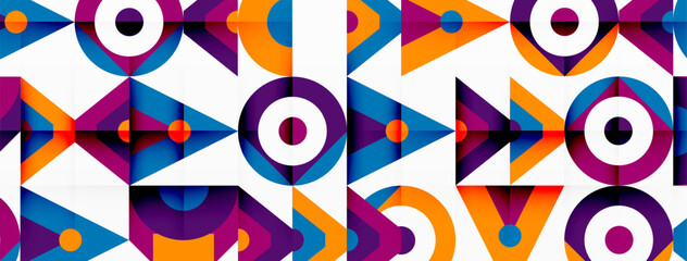 Colorful circle and triangle abstract background. Template for wallpaper, banner, presentation, background