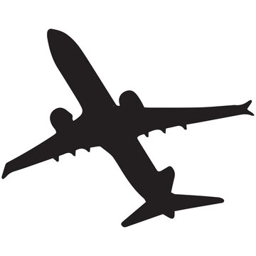 recommend clip art: A silhouette of a twin-jet airliner
