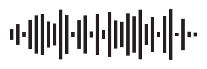 Radio Wave icons. Monochrome simple sound wave on white background. Isolated vector illustration in eps 10.