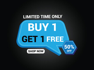 Buy 1 Get 1 Free Banner, Special Offer Banner, Big Sale, Sale Banner, Banner Design Template.