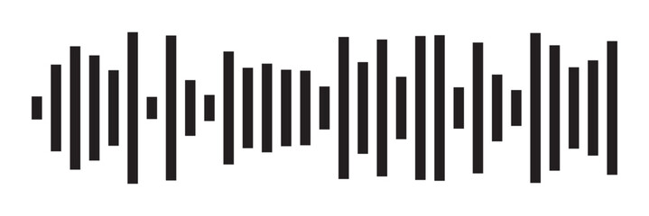 Radio Wave icons. Monochrome simple sound wave on white background. Isolated vector illustration in eps 10.