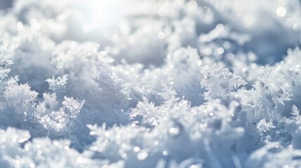 Snow with a rough crystalline surface