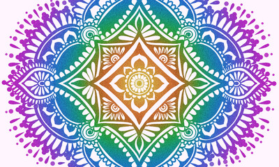 サイケデリックでエスニックな背景イラスト