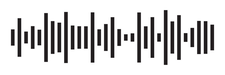 Radio Wave icons. Monochrome simple sound wave on white background. Isolated vector illustration in eps 10.