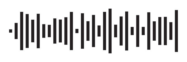 Radio Wave icons. Monochrome simple sound wave on white background. Isolated vector illustration in eps 10.