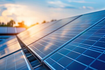 Solar panels on a rooftop absorbing sunlight