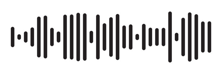 Sound wave set. Sound waves for voice message. Audio wave icon. Waveform pattern for music player or app. Recording music. Equalizer template on white background in eps 10.