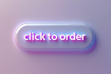 A clean and modern website button design displaying the text "click to order" in bold, easy-to-read font. The button has a sleek, rounded shape with a subtle gradient and a slight drop shadow for a