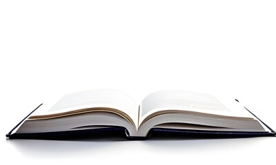 An open book against a pristine white background, providing ample copy space for text, graphics, or design elements. This image is perfect for educational materials