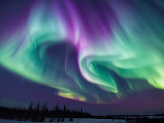 Naklejka premium a picture of a sky that has the aurora borealis on it
