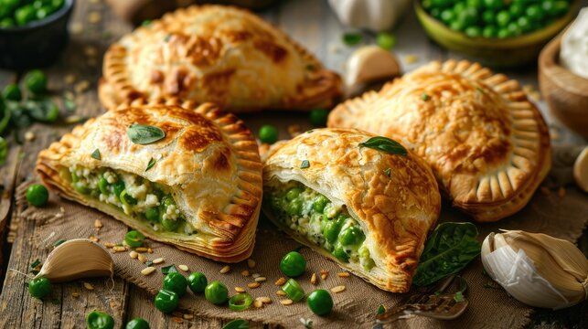 Maltese pastizzi filled with ricotta and peas
