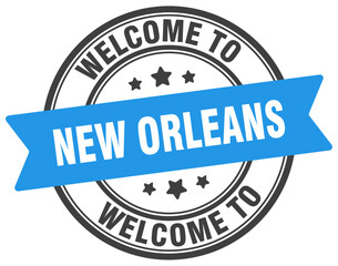 Welcome to New Orleans stamp. New Orleans round sign