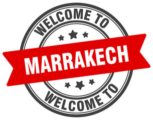 Fototapeta premium Welcome to Marrakech stamp. Marrakech round sign