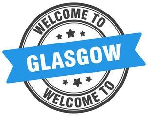 Welcome to Glasgow stamp. Glasgow round sign