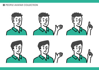 男性のポーズ集。インストラクター。